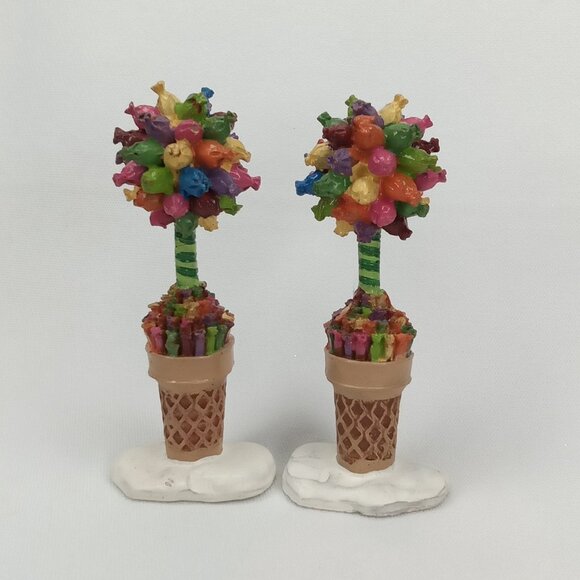 Vintage Christmas Accessory Set Of 2 Toffee Topiary Sugar 'N Spice Lemax 2000s - Picture 2 of 7